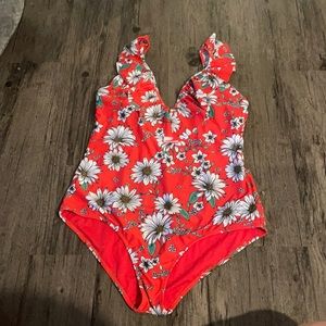 Jessica Simpson One-Piece Ruffle Shoulder Swimsuit